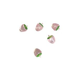 3D Pink Strawberry Cute Fruit Charms DIY Jewelry Earrings Necklace
